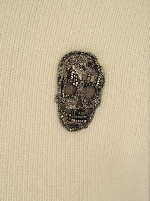 Alexander Mcqueen Skull Embellished Crewneck Jumper