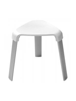 Deluxe Bathroom Stool With Flat Tube Legs White - Evekare