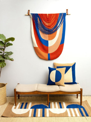 Red + Blue Wool Tapestry