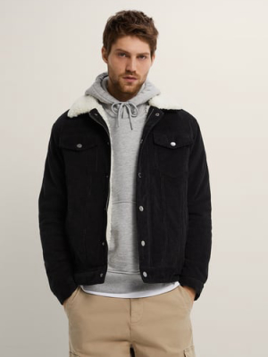 Fleece Trim Corduroy Jacket