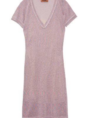 Short Sleeve Dress In Mauve