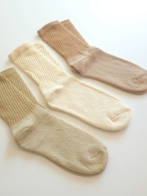 Color Grown Organic Cotton Crew Socks - 3-pack Mixed Colors