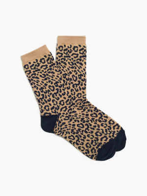 Two-tone Leopard Trouser Socks