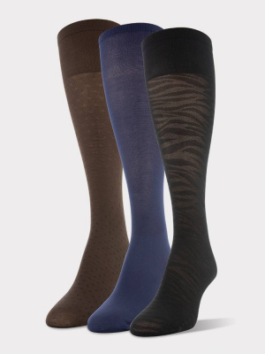 Peds Women's 3pk Light Opaque Trouser Socks -nude/navy/black 5-10