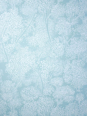 Woodsford Wallpaper In Blue Color By Nina Campbell