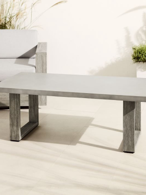 Concrete Outdoor Coffee Table - Weathered Wood