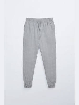 Plaid Jogger-waist Pants