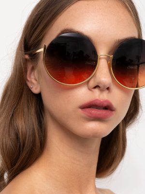 Olivia Round Sunglasses In Light Gold