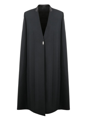 Givenchy V-neck Cape Coat