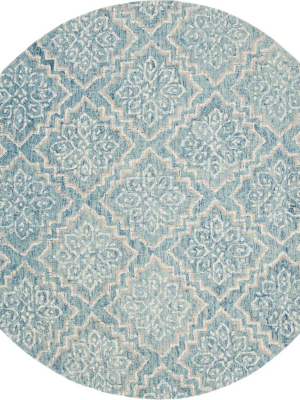 Abstract Blue/gray Round Rug