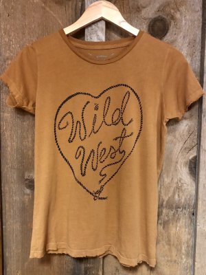 Wild West Womens Tee Cognac/blk