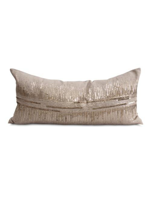 Vionnet Pillow In Champagne & Natural Design By Bliss Studio