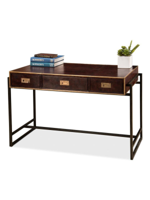 Big Brown Leather Desk