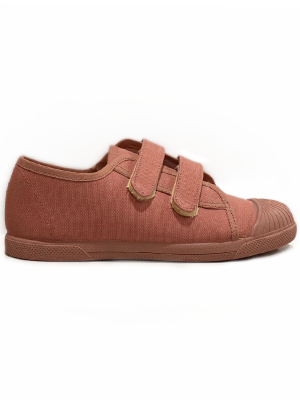 Canvas Double Sneaker In Rosewood