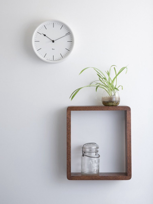 Riki Steel Clock - Ivory White