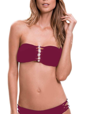 Milonga Basic Shell Bandeau Top In Wine 069