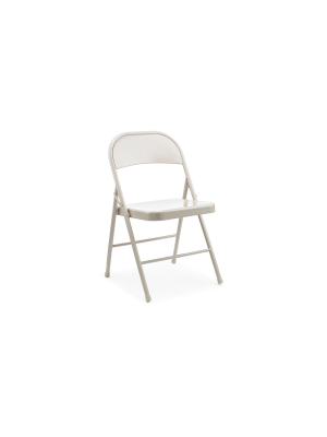 Staples Taupe Metal Folding Chairs 4/pk 2720168