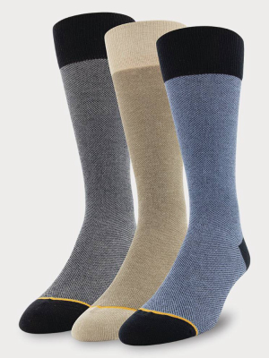 Signature Gold By Goldtoe Men's Pique Crew Socks 3pk - 6-12.5