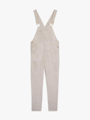 Basic Linen Overalls In Chambray Natural