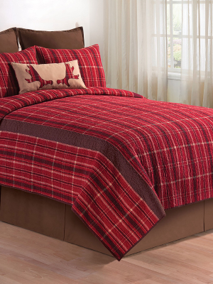 C&f Home Collin Red Twin Quilt