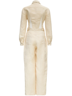 Alberta Ferretti Button-front Long Sleeve Jumpsuit