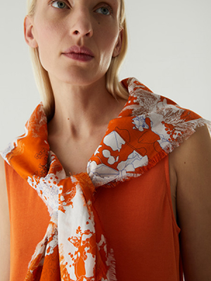 Printed Cotton-silk Scarf