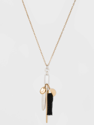 Paddle & Tassel Cluster Pendant Necklace - Universal Thread™