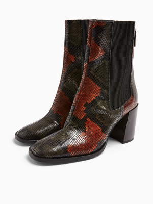 Huntington Leather Snake Boots