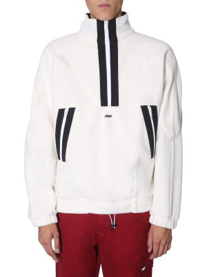 Msgm Logo Plaque Half Zip Sweater