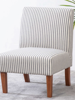 Eluxury Armless Striped Accent Chair