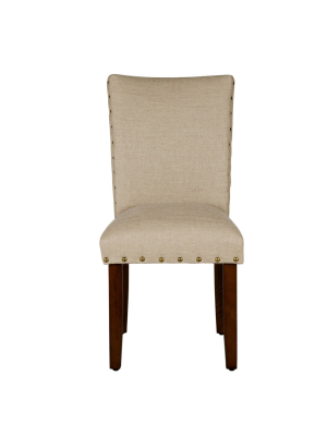 Set Of 2 Classic Parsons Chair With Nailhead Trim - Homepop