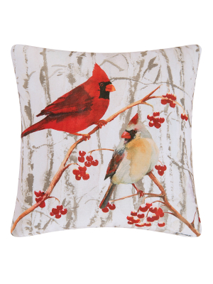 C&f Home 18" X 18" Cardinal Pair Indoor / Outdoor Pillow