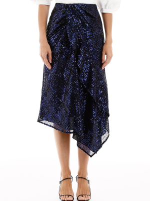 Self-portrait Sequin Asymmetric Skirt