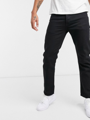 Topman Straight Leg Jeans In Black