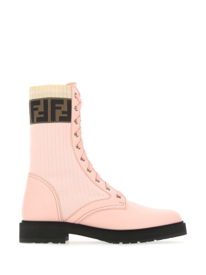 Fendi Rockoko Ff Motif Combat Boots