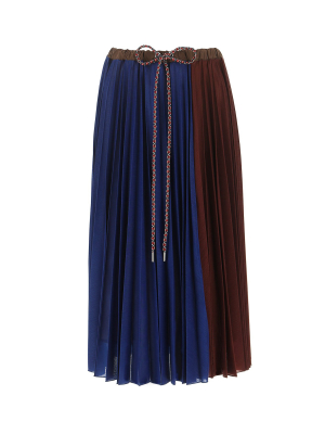 Moncler 1952 Pleated Two-tone Skirt