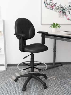 Drafting Stools With Adjustable Arms Black - Boss Office Products