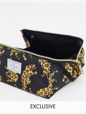 The Flat Lay Co. X Asos Exclusive Open Flat Makeup Box - Jaguars Print