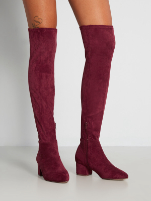 Burgundy Heights Over-the-knee Boot