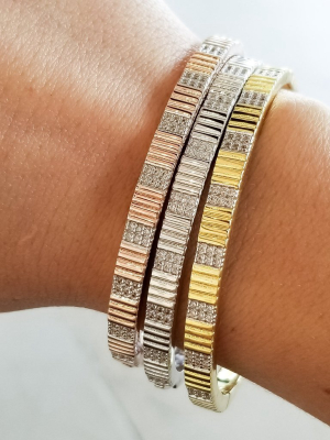 Sleek Pavé Hinge Bangle