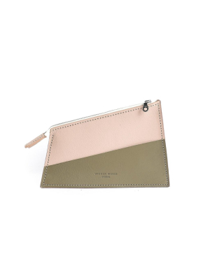 Olive & Cream Zipped Pouch