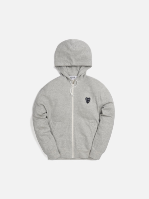 Comme Des Garçons Play Mens Sweatshirt Zip Up Hoodie - Grey