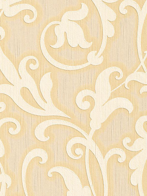 Floral Scrollwork Wallpaper In Yellows Design By Bd Wall