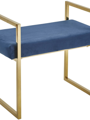 Velveteen Bench, Blue/gold Base