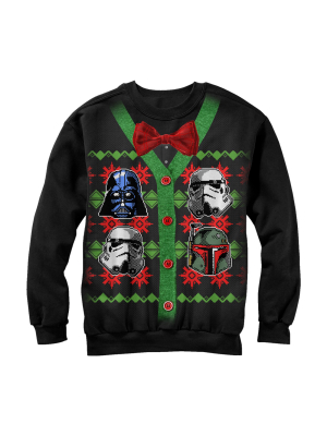 Men's Star Wars Ugly Christmas Villain Helmet Cardigan Sweatshirt