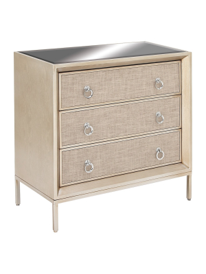 Wood And Metal Mirror Chest Silver/gray - Olivia & May