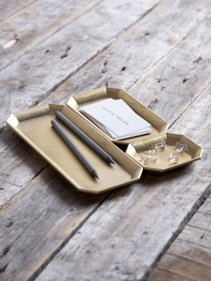 Brass Stationary Tray Set