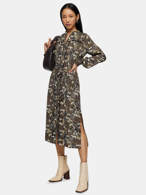 Tall Multicoloured Paisley Midi Shirt Dress