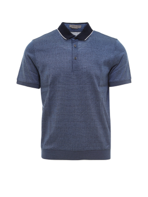 Corneliani Striped Collar Polo Shirt