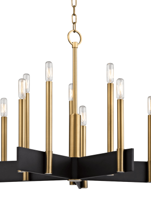 Hudson Valley Lighting Abrams 10-bulb Chandelier - Aged Brass